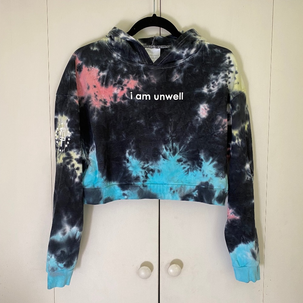 Call Her Daddy Tie Dye I am Unwell Cropped Hoodie